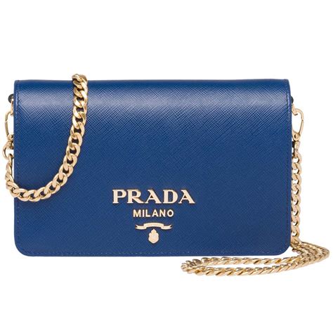 Prada Saffiano Navy Leather Shoulder Bag (Pre